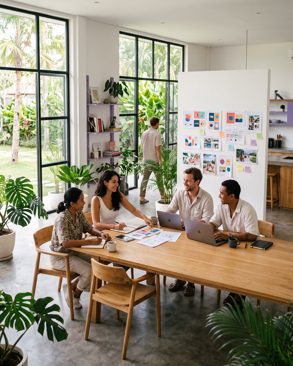 The LASERME Bali Group team working on a campaign in the Denpasar office